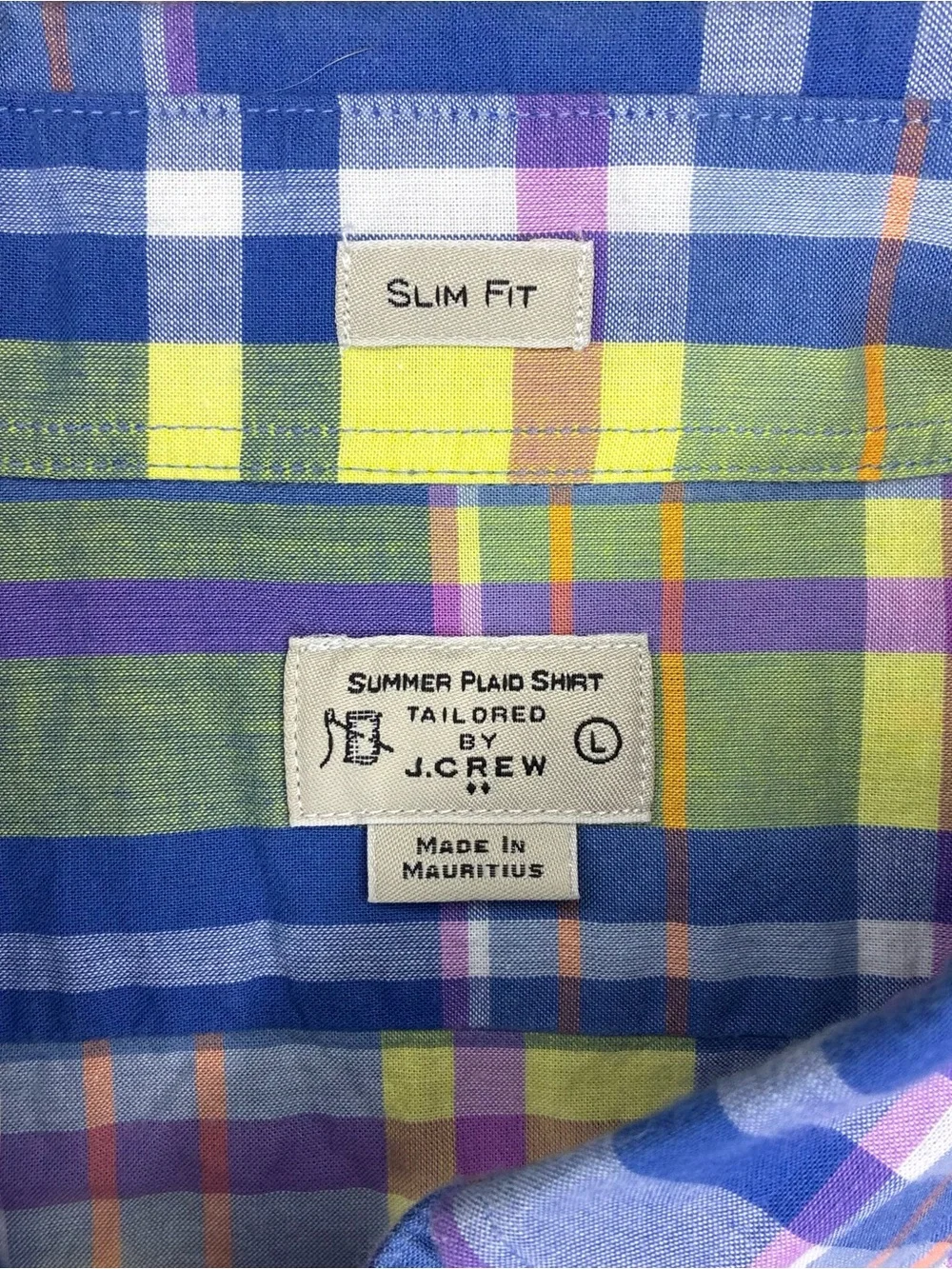 J. Crew Men's Blue Plaid Button-Down Shirt